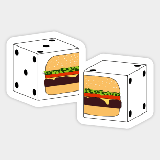 Cheeseburger in Pair of Dice Sticker
